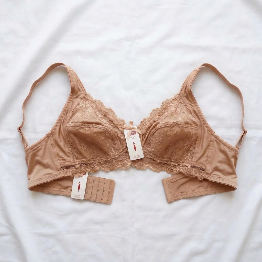 Galaxy Full Coverage Lace Bra – Non-Padded Wire-Free Soft Cup Bra