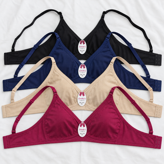 Nudra Premium Jarsi Bra Bundle — Pack of 2 (Classic Solids)