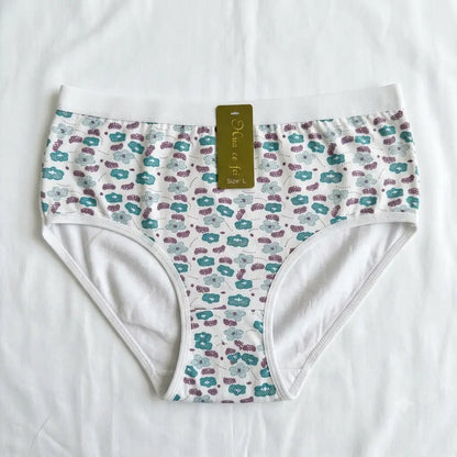 White Nina Er Fei Floral Print Cotton Briefs - Nudra Pakistan