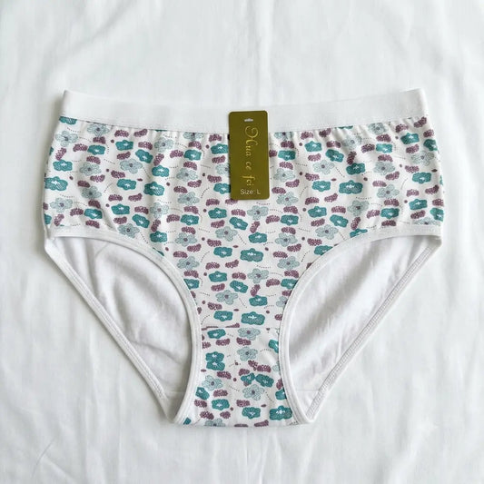 Nina Er Fei Floral Print Cotton Briefs