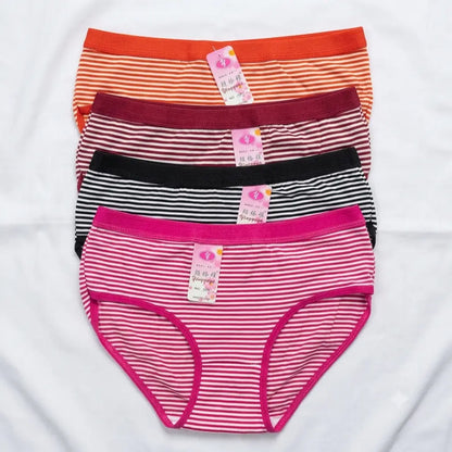 Yingyuya Striped Cotton Panties pack of 4 - Nudra Pakistan